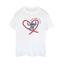 Disney Womens/Ladies Lilo & Stitch Love You Mum Cotton Boyfriend T-Shirt - XXL, White