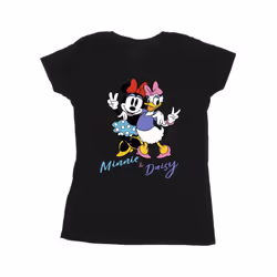 Disney Womens/Ladies Minnie Mouse And Daisy Cotton T-Shirt - S, Black