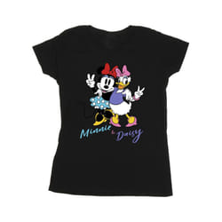 Disney Womens/Ladies Minnie Mouse And Daisy Cotton T-Shirt - S, Black