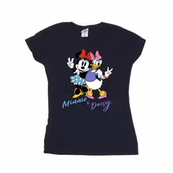 Disney Womens/Ladies Minnie Mouse And Daisy Cotton T-Shirt - S, Navy Blue