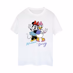 Disney Womens/Ladies Minnie Mouse And Daisy Cotton Boyfriend T-Shirt - XXL, White