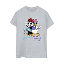 Disney Womens/Ladies Minnie Mouse And Daisy Cotton Boyfriend T-Shirt - S, Sports Grey