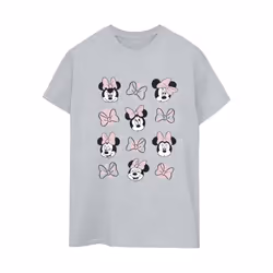 Disney Womens/Ladies Minnie Mouse Multiple Cotton Boyfriend T-Shirt - S, Sports Grey