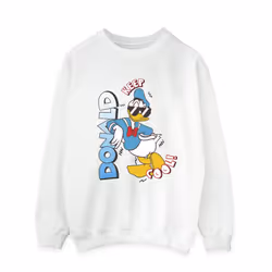 Disney Mens Donald Duck Cool Sweatshirt - XXL, White