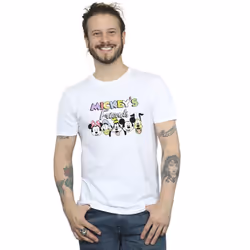 Disney Mens Mickey Mouse And Friends Faces T-Shirt - L, White