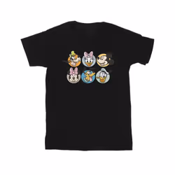 Disney Mens Mickey Mouse And Friends Faces T-Shirt - S, Black