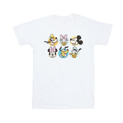 Disney Mens Mickey Mouse And Friends Faces T-Shirt - S, White