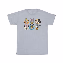 Disney Mens Mickey Mouse And Friends Faces T-Shirt - S, Sports Grey