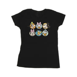 Disney Womens/Ladies Mickey Mouse And Friends Faces Cotton T-Shirt - S, Black
