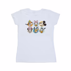 Disney Womens/Ladies Mickey Mouse And Friends Faces Cotton T-Shirt - XXL, White