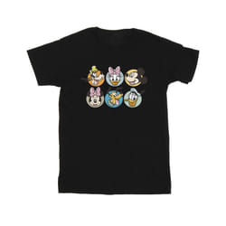 Disney Girls Mickey Mouse And Friends Faces Cotton T-Shirt - 12-13 Years, Black