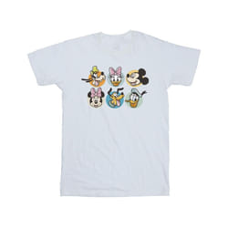 Disney Girls Mickey Mouse And Friends Faces Cotton T-Shirt - 3-4 Years, White