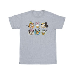 Disney Girls Mickey Mouse And Friends Faces Cotton T-Shirt - 12-13 Years, Sports Grey
