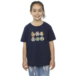 Disney Girls Mickey Mouse And Friends Faces Cotton T-Shirt - 12-13 Years, Navy Blue