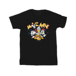 Disney Mens Mickey Mouse Group T-Shirt - XL, Black