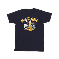 Disney Mens Mickey Mouse Group T-Shirt - S, Navy Blue