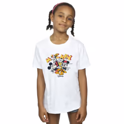 Disney Girls Mickey Mouse Group Cotton T-Shirt - 3-4 Years, White