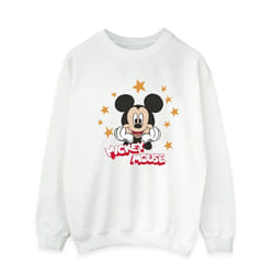 Disney Mens Mickey Mouse Stars Sweatshirt - L, White