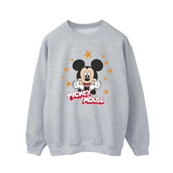 Disney Mens Mickey Mouse Stars Sweatshirt - XL, Sports Grey