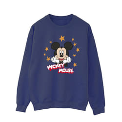 Disney Mens Mickey Mouse Stars Sweatshirt - L, Navy Blue