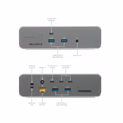 Targus DOCK230EUZ laptop dock/port replicator Wired Thunderbolt 5 Silver - Additional view 3
