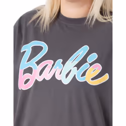 Barbie Short Sleeve Skater Dress (Womens Grey) - Large