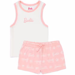 Barbie Vest and Shorts Pyjama Set (Womens Pink) - X-Large