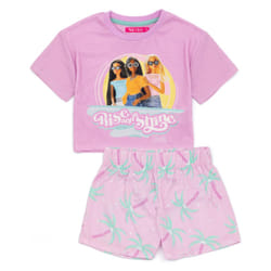 Barbie Short Sleeve Short Leg Pyjama Set (Girls Pink) - 7-8 Years