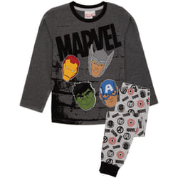 Marvel Long Sleeve Long Leg Pyjama Set (Boys Grey) - 6-7 Years
