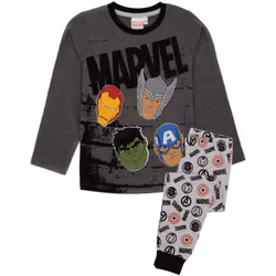 Marvel Long Sleeve Long Leg Pyjama Set (Boys Grey) - 7-8 Years