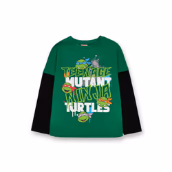 Teenage Mutant Ninja Turtles Long Sleeved T-Shirt (Boys Green) - 6-7 Years