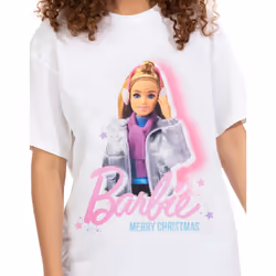 Barbie Short Sleeved T-Shirt (Womens White) - XX-Large