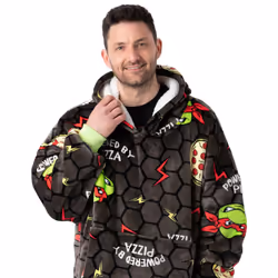 Teenage Mutant Ninja Turtles Blanket Hoodie (Mens Grey)