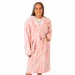 Barbie Hooded Bathrobe (Womens Pink) - Large