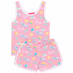 Barbie 2 Piece Towelling Co-ord (Girls Pink) - 5-6 Years