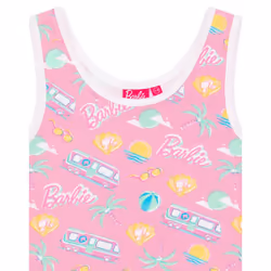 Barbie 2 Piece Towelling Co-ord (Girls Pink) - 5-6 Years