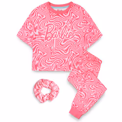 Barbie Short Sleeve Long Leg Pyjama Set (Girls Pink) - 7-8 Years