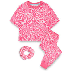 Barbie Short Sleeve Long Leg Pyjama Set (Girls Pink) - 7-8 Years