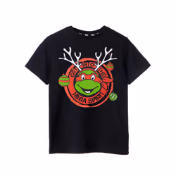 Teenage Mutant Ninja Turtles Short Sleeved T-Shirt (Boys Black) - 9-10 Years