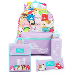 Squishmallows Back Pack 4 Piece Set 4 Piece Backpack Set (Unisex Kids Purple)