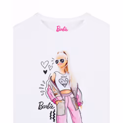 Barbie Short Sleeved T-Shirt (Girls White) - 5-6 Years