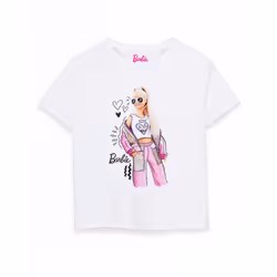 Barbie Short Sleeved T-Shirt (Girls White) - 11-12 Years