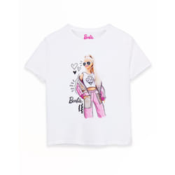 Barbie Short Sleeved T-Shirt (Girls White) - 11-12 Years