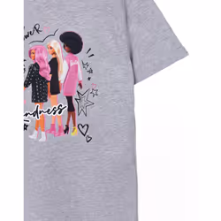 Barbie Short Sleeved T-Shirt (Girls Grey) - 9-10 Years