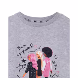 Barbie Short Sleeved T-Shirt (Girls Grey) - 11-12 Years