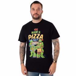 Teenage Mutant Ninja Turtles Short Sleeved T-Shirt (Mens Black) - Large