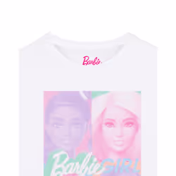 Barbie Short Sleeved T-Shirt (Girls White) - 5-6 Years