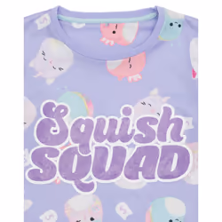 Squishmallows Short Sleeve Long Leg Pyjama Set (Unisex Kids Purple) - 8-9 Years