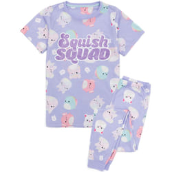 Squishmallows Short Sleeve Long Leg Pyjama Set (Unisex Kids Purple) - 12-13 Years