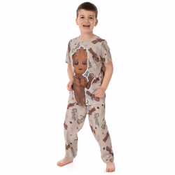 Marvel Short Sleeve Long Leg Pyjama Set (Unisex Kids Brown) - 6-7 Years